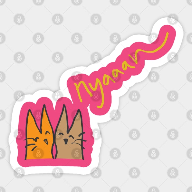 Cat friends Sticker by Sassifrassically's  'Swasome Shop